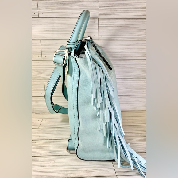 Sold🚨Fossil Turquoise Ice Parker Laptop Back pack w/ top Handle & Fringe design - Picture 3 of 13